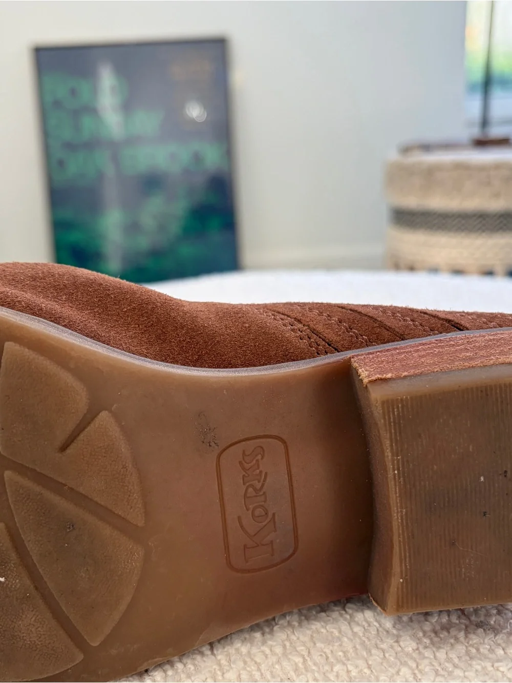 Korks Brown Suede Ankle Booties